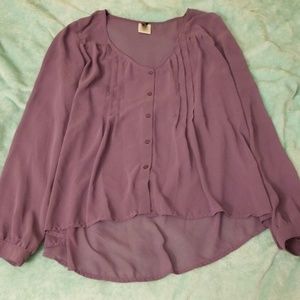 Sheer purple blouse